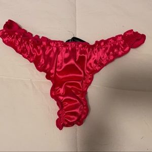 Urban Outfitters shiny pink thong bikini bottoms
